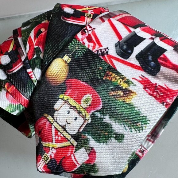 Christmas Tie Nutcracker Designer Menswear Tie Necktie Tree Ornaments Mens Gift - Picture 1 of 10